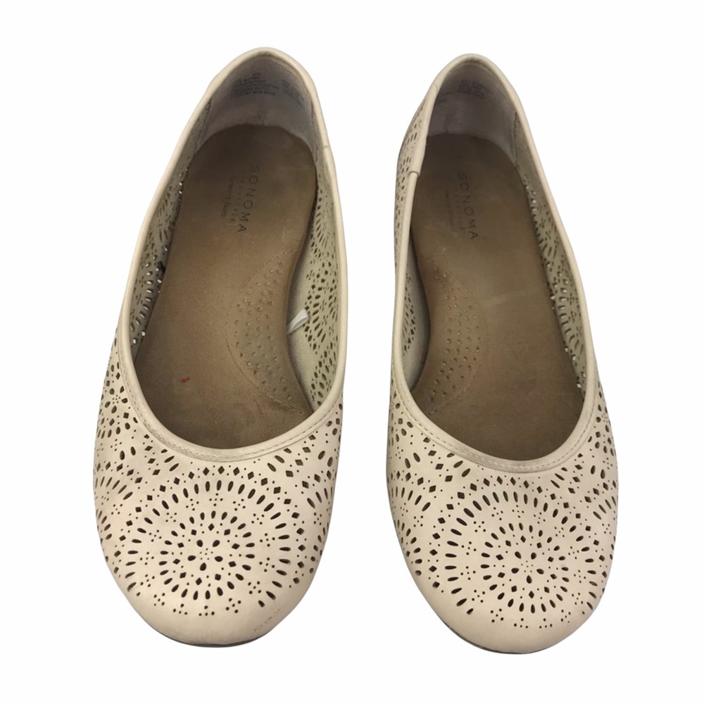 *2/$20* Sonoma Cream Laser Cut Ballet Flats, 7